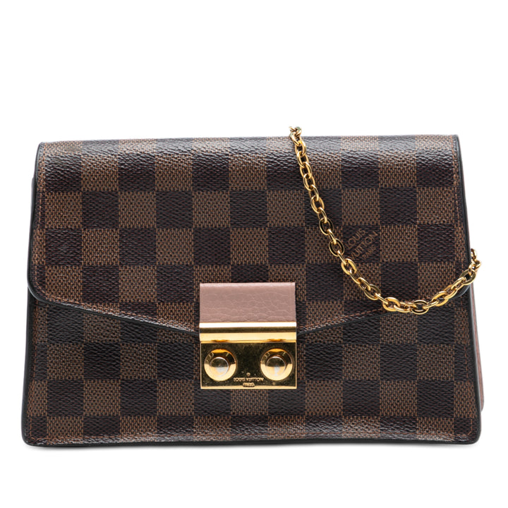 Louis Vuitton Damier Ebene Croisette Chain Portefeuille