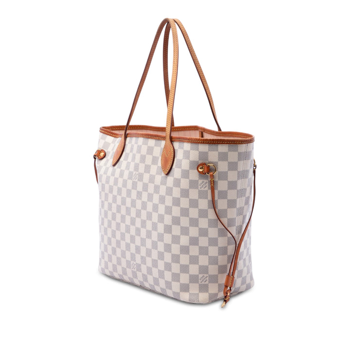 Louis Vuitton Neverfull MM Damier Azur Blanc – vue 2 – GABY PARIS