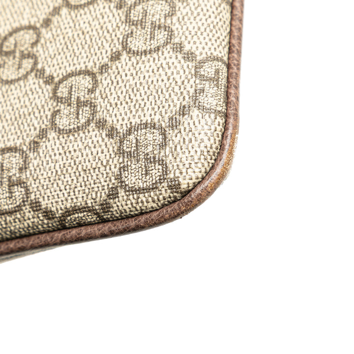 Large GG Supreme Ophidia Web Clutch Brown - Gaby Paris