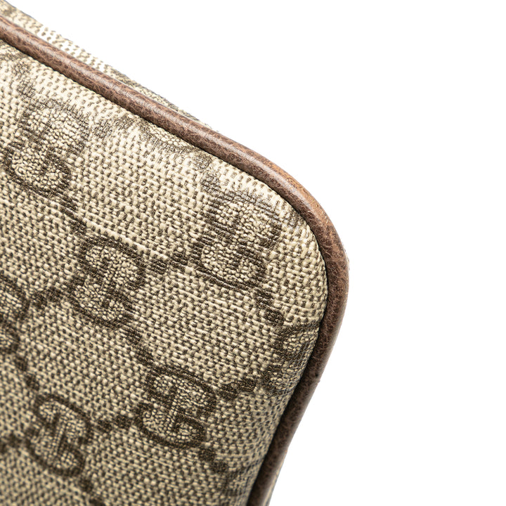 Large GG Supreme Ophidia Web Clutch Brown - Gaby Paris