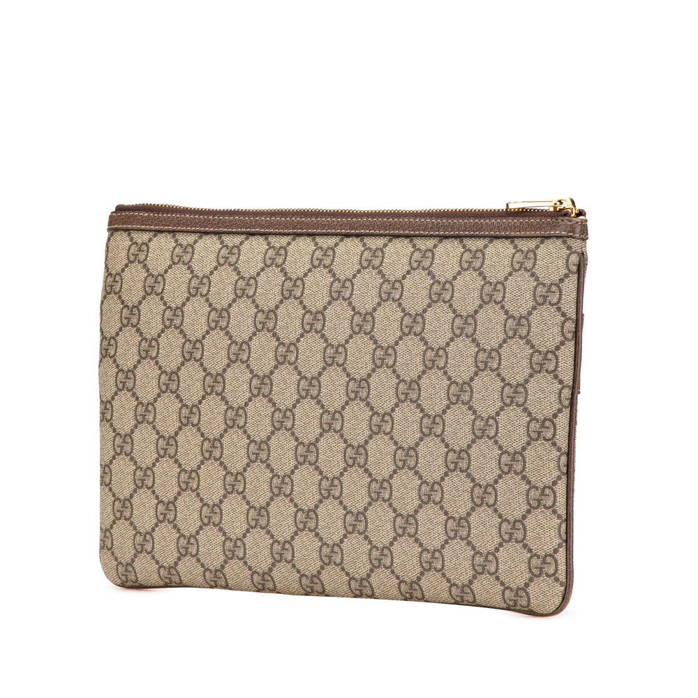 Large GG Supreme Ophidia Web Clutch Brown - Gaby Paris