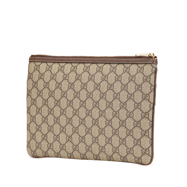 Large GG Supreme Ophidia Web Clutch Brown - Gaby Paris