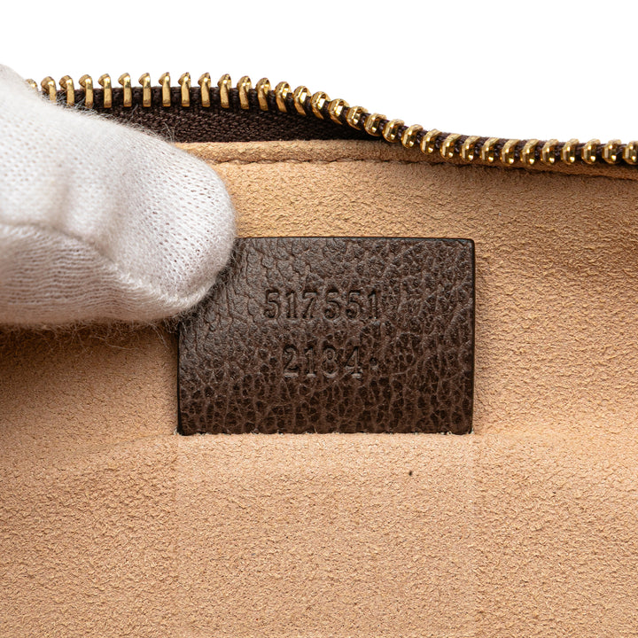 Large GG Supreme Ophidia Web Clutch Brown - Gaby Paris