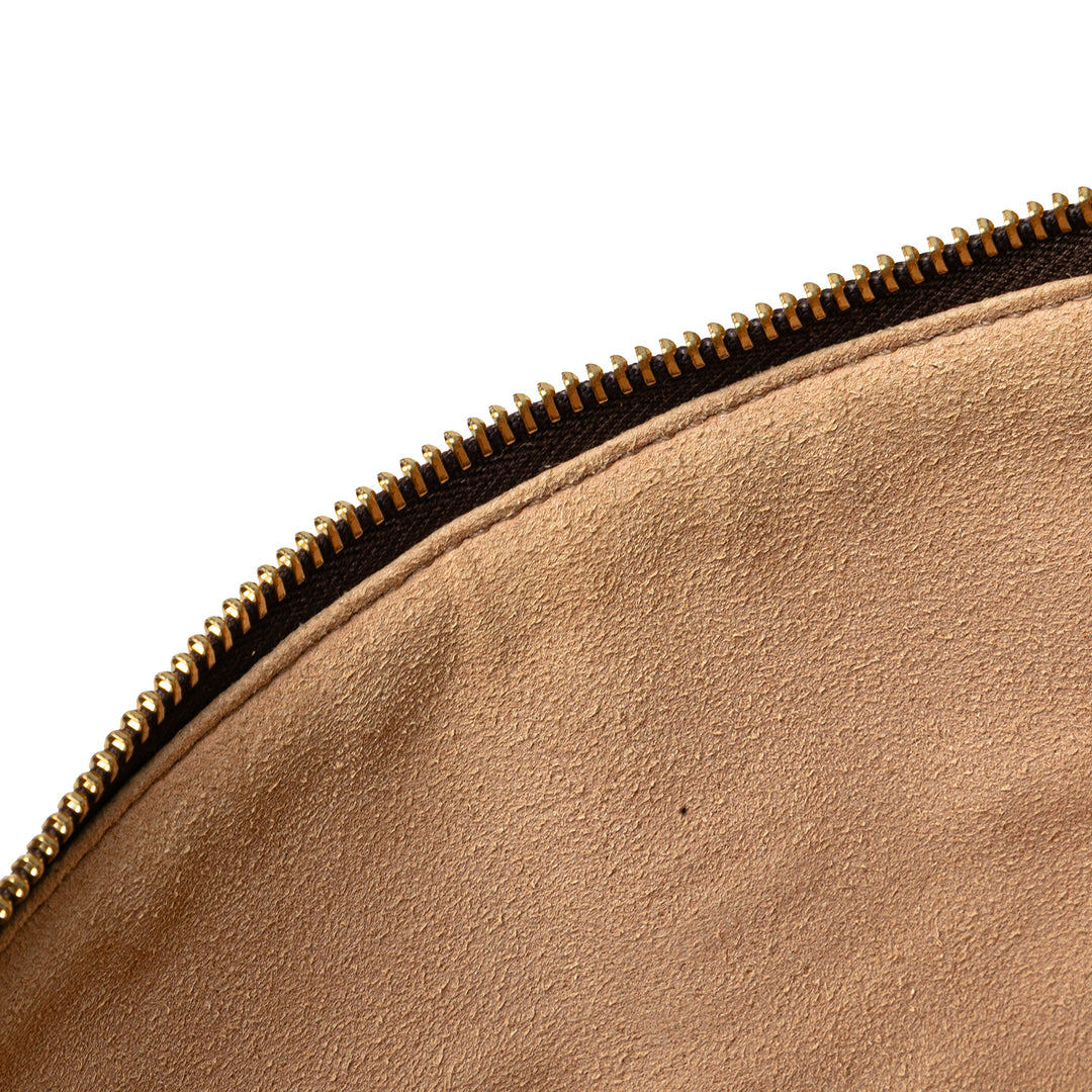 Large GG Supreme Ophidia Web Clutch Brown - Gaby Paris