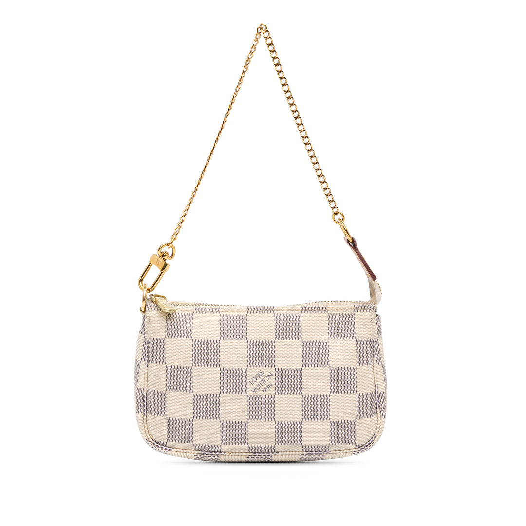 Damier Azur Mini Pochette Accessoires White - Gaby Paris