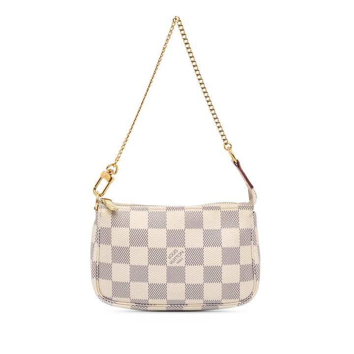 Damier Azur Mini Pochette Accessoires White - Gaby Paris