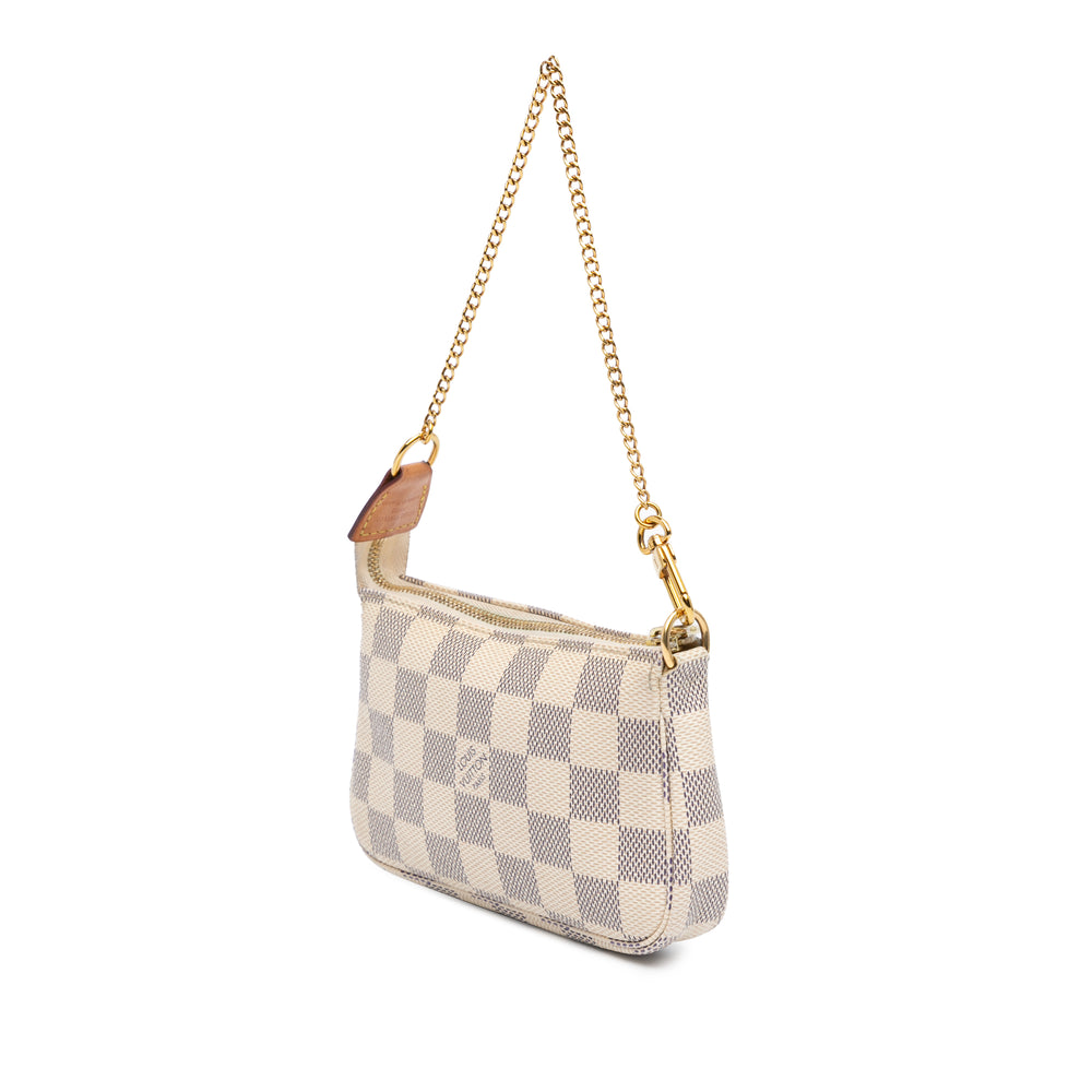 Damier Azur Mini Pochette Accessoires White - Gaby Paris