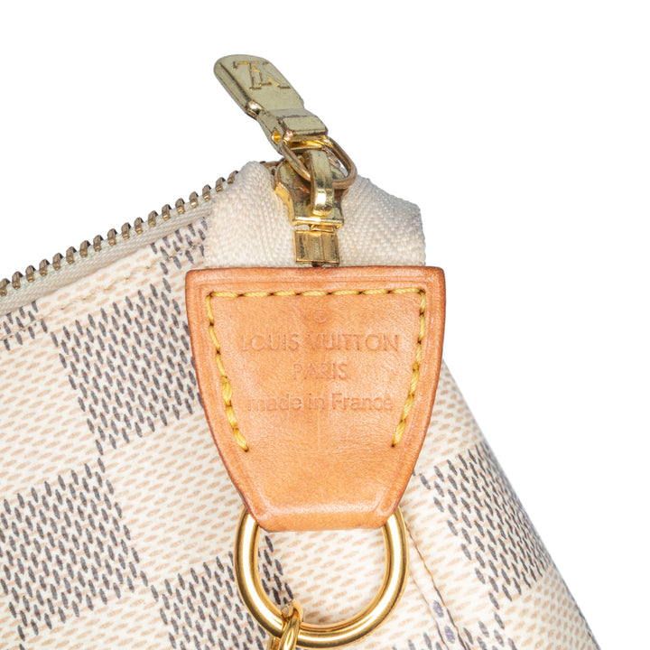 Damier Azur Mini Pochette Accessoires White - Gaby Paris