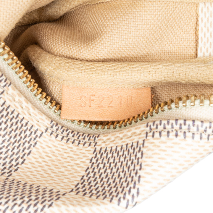Damier Azur Mini Pochette Accessoires White - Gaby Paris