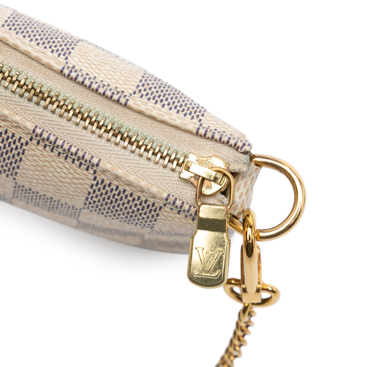 Damier Azur Mini Pochette Accessoires White - Gaby Paris
