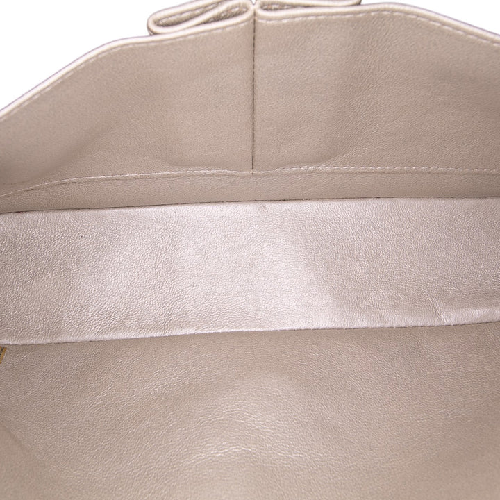 Medium Classic Iridescent Lambskin Double Flap Gold - Gaby Paris