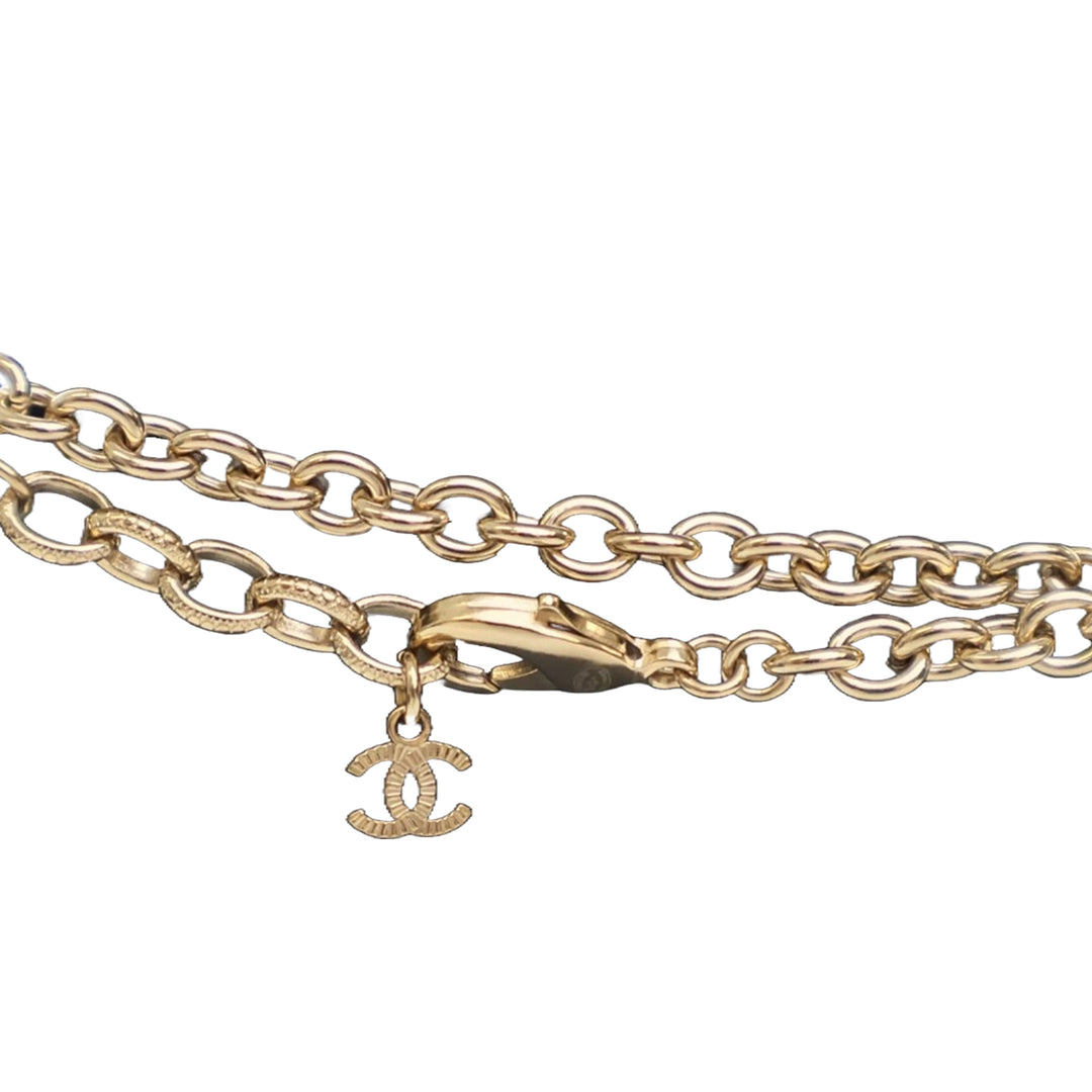 Gold Plated CC Long Chain Necklace Gold - Gaby Paris