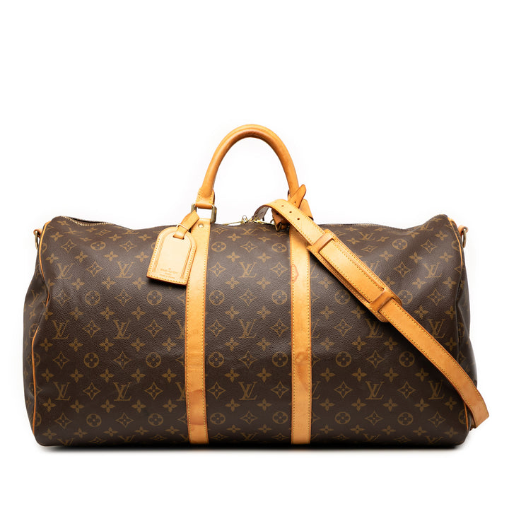 Louis Vuitton Monogram Keepall Bandouliere 55 Marron