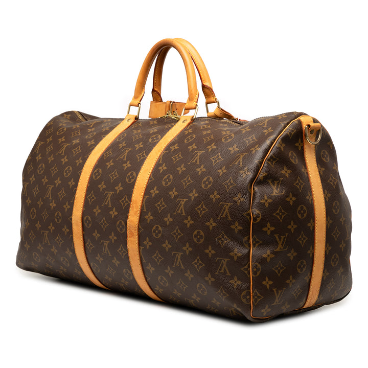Louis Vuitton Monogram Keepall Bandouliere 55 Marron
