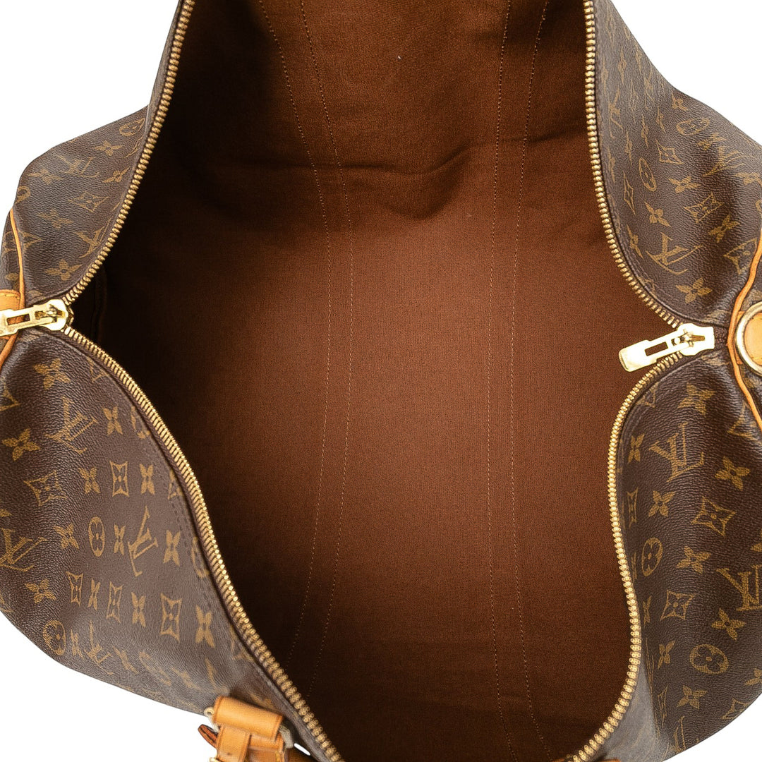 Louis Vuitton Monogram Keepall Bandouliere 55 Marron