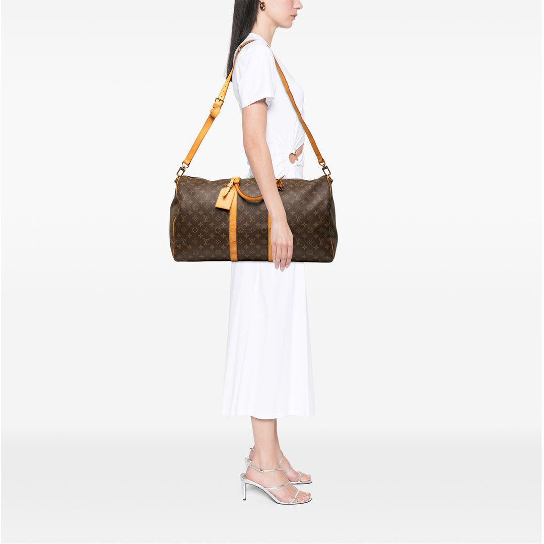 Louis Vuitton Monogram Keepall Bandouliere 55 Marron