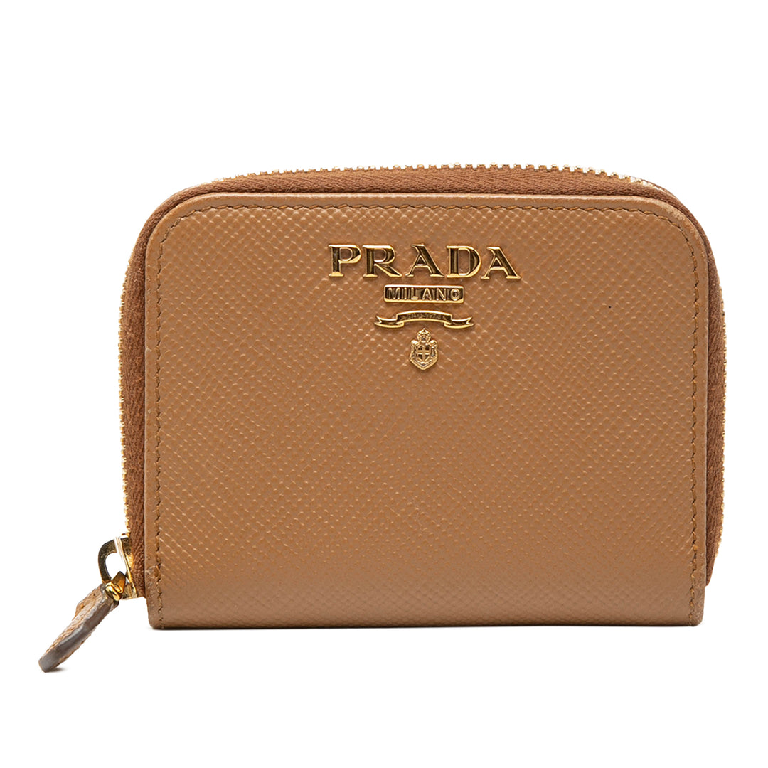 Prada Saffiano Zip Around Coin Pochette