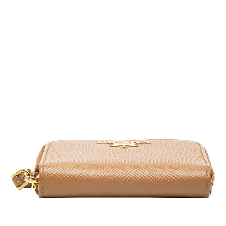 Prada Saffiano Zip Around Coin Pochette