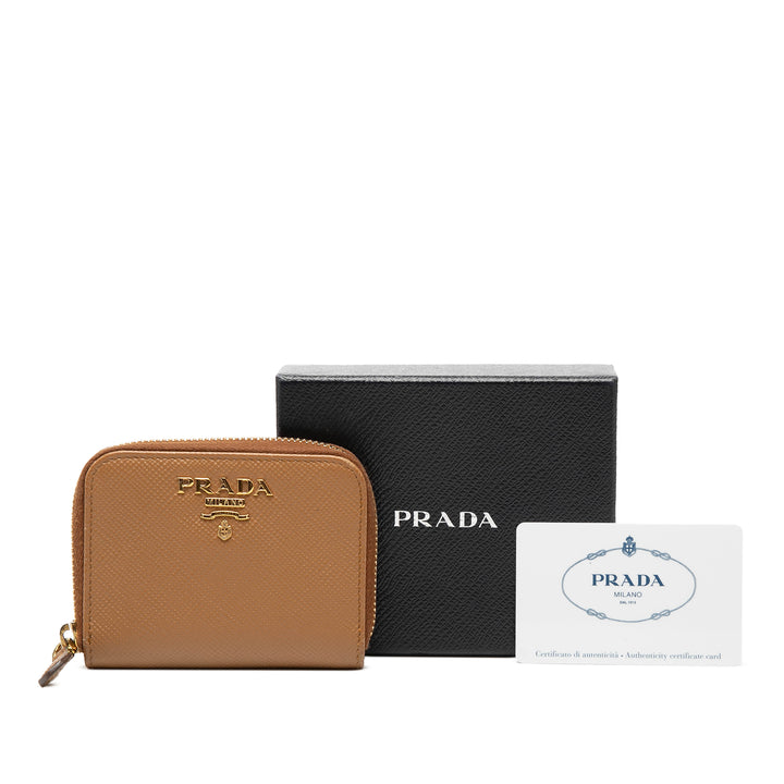 Prada Saffiano Zip Around Coin Pochette