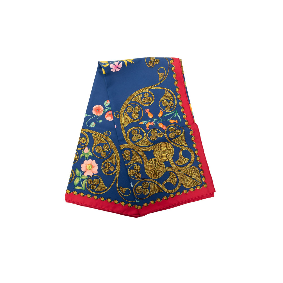 Arabesques Foulard 90 Bleu