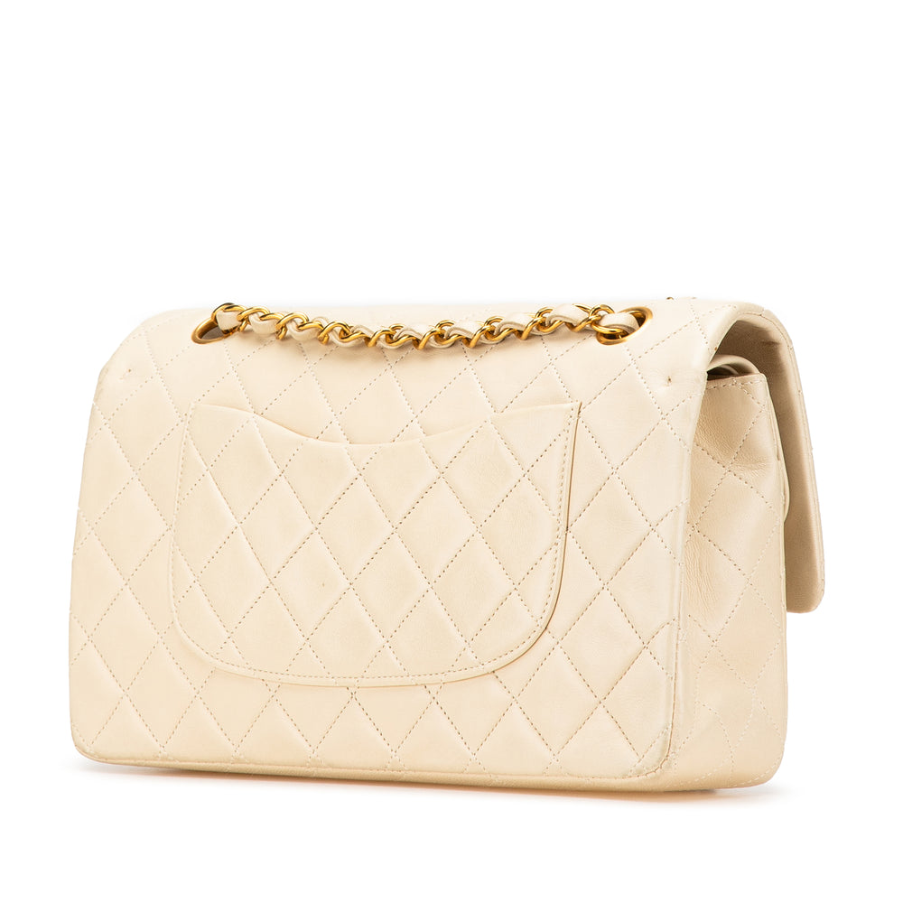 Medium Classic Lambskin Double Flap Brown - Gaby Paris