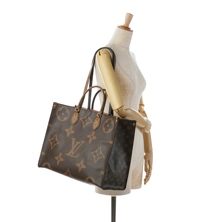Louis Vuitton Monogram Reverse Giant OnTheGo GM Marron