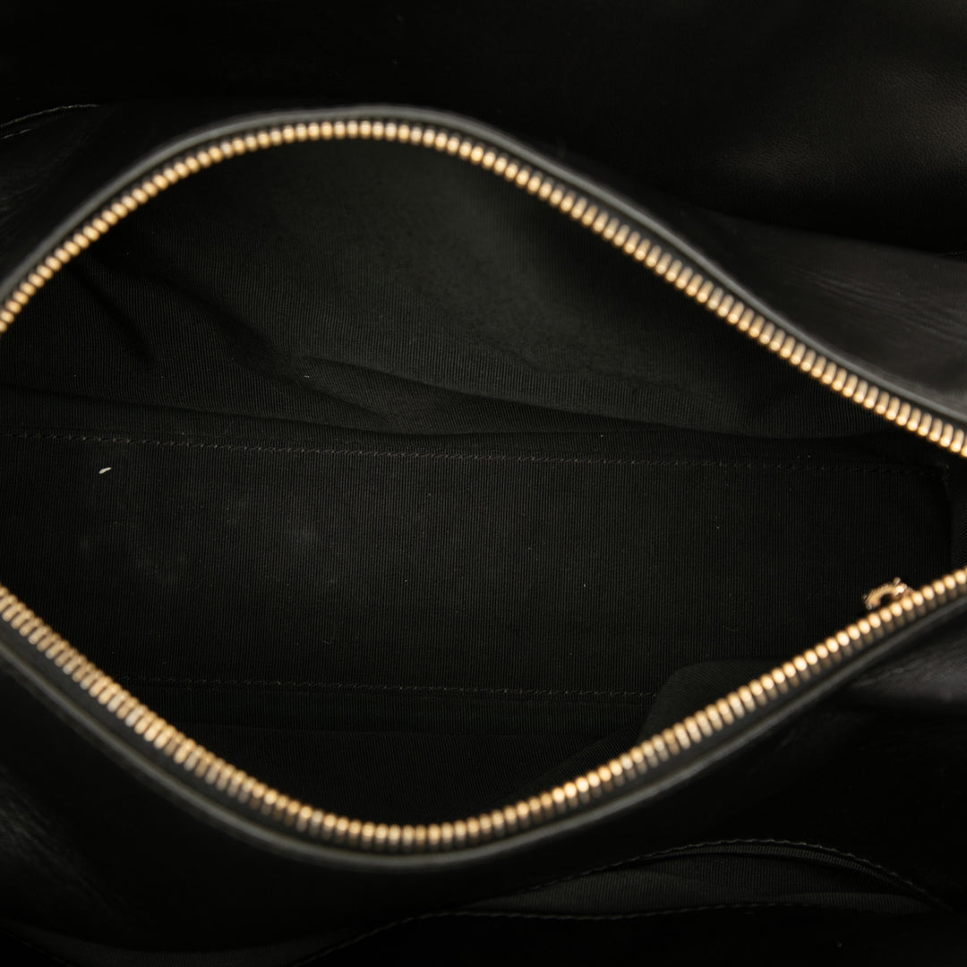 Chocolate Bar Barrel Sac Cuir d'agneau Noir