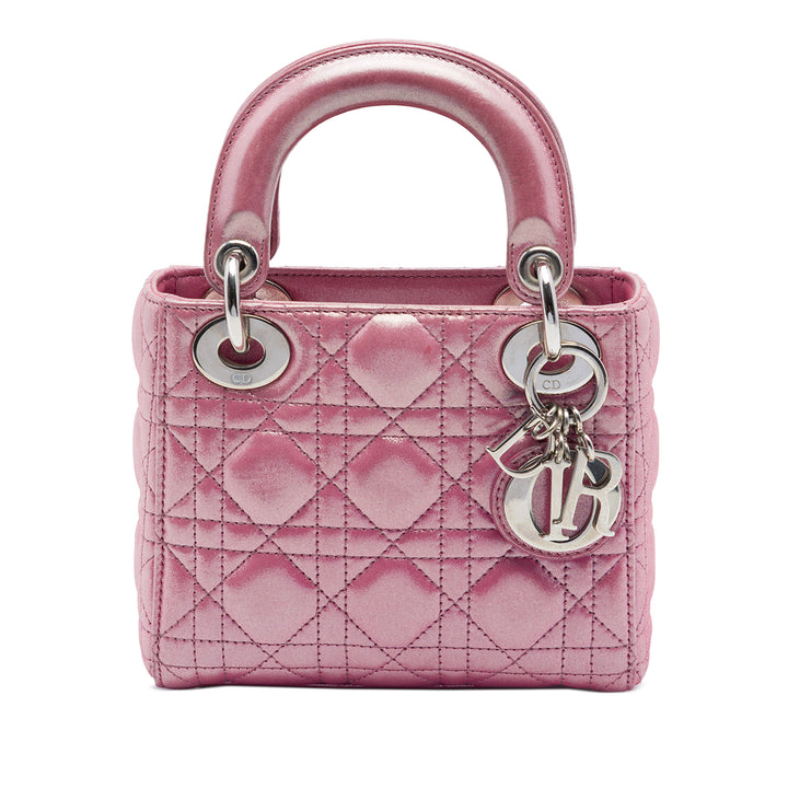 Dior Mini Iridescent Cuir d’agneau Cannage Lady Dior