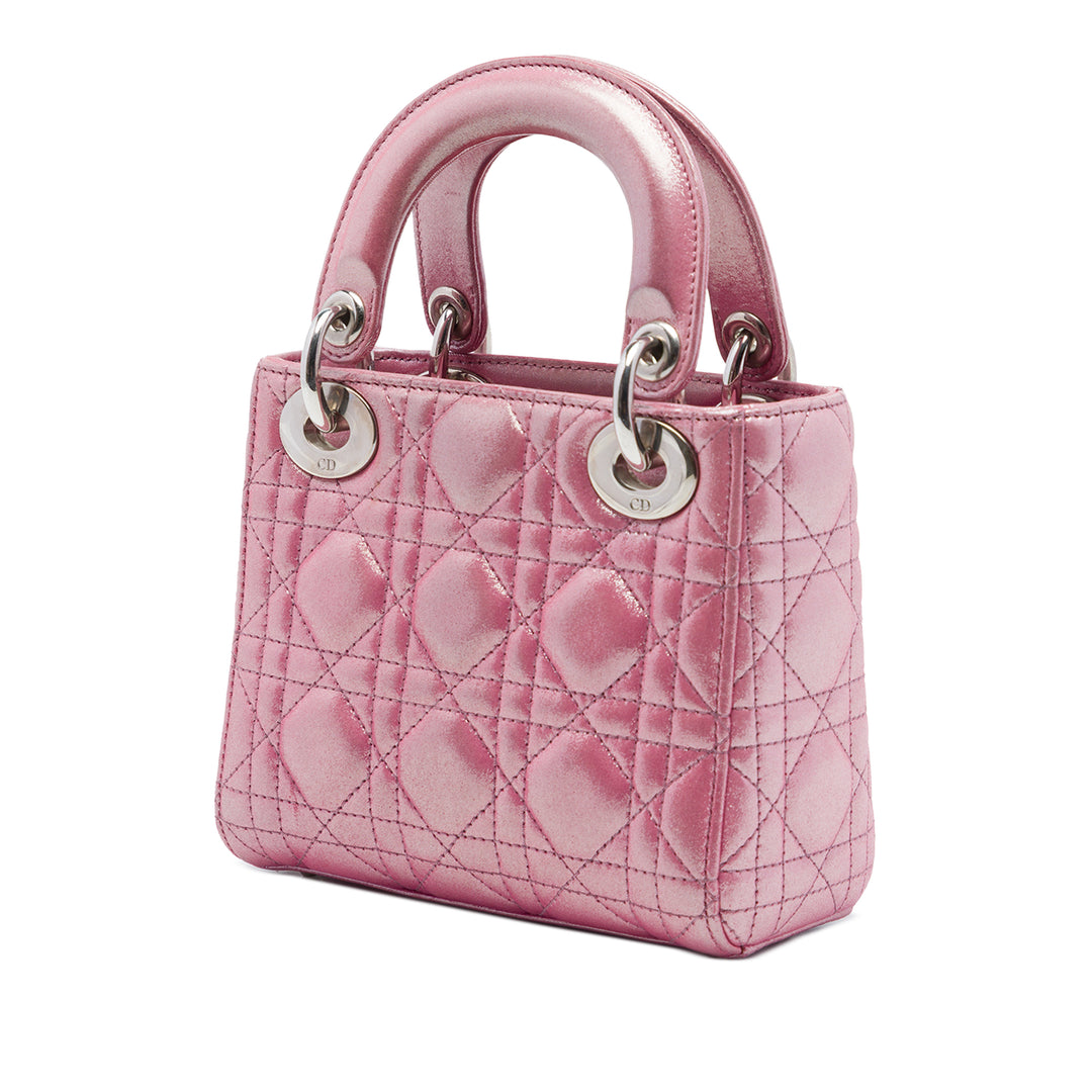 Dior Mini Iridescent Cuir d’agneau Cannage Lady Dior