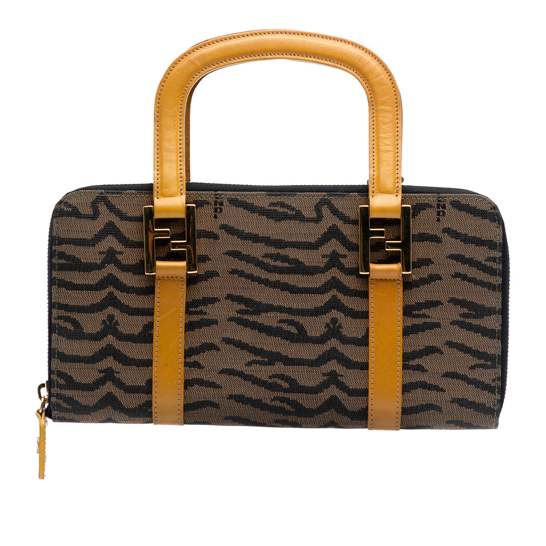 Fendi Zebra Print Toile Twins Sac à main Marron – GABY PARIS Authentique
