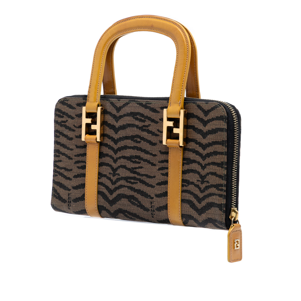 Fendi Zebra Print Toile Twins Sac à main Marron – GABY PARIS Authentique