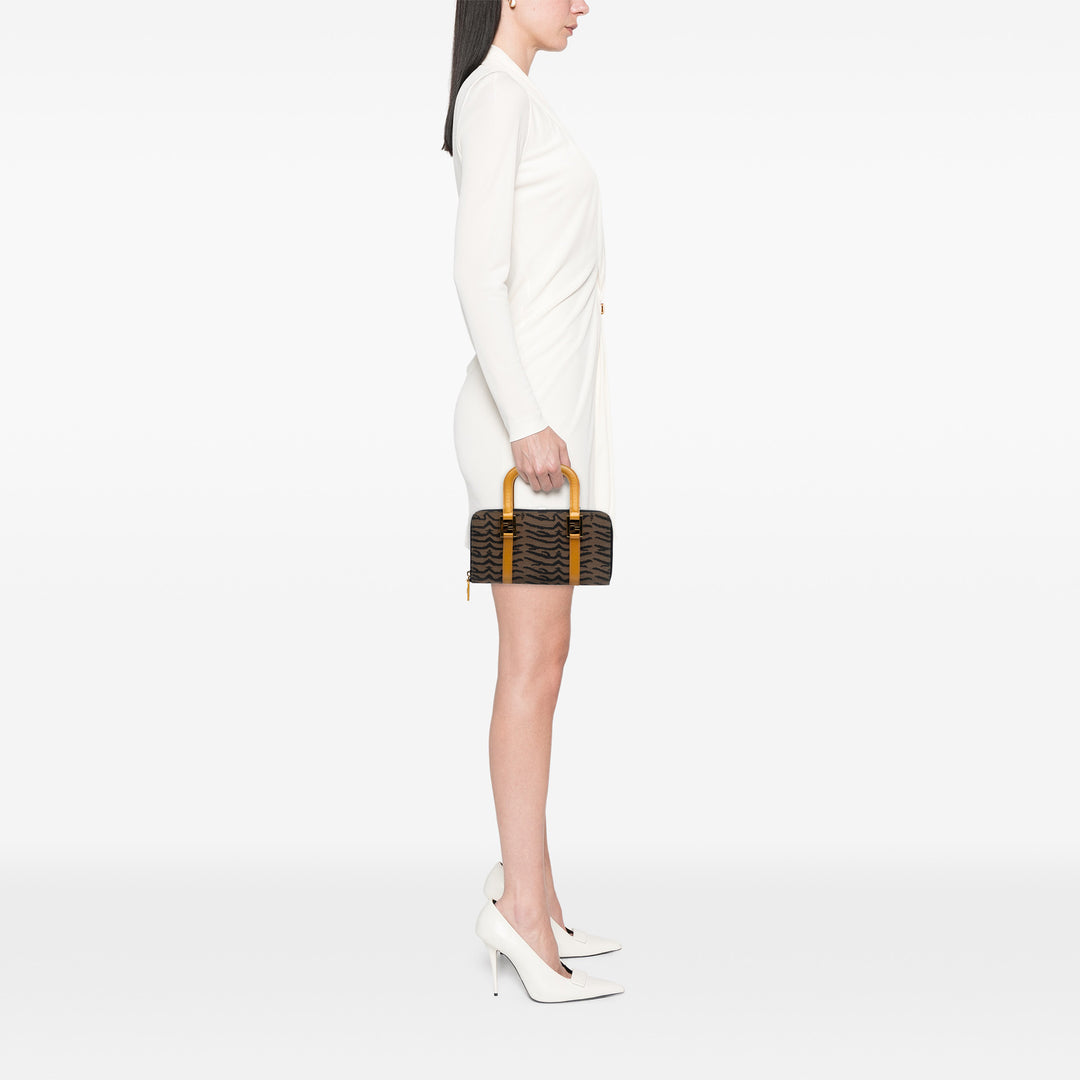 Fendi Zebra Print Toile Twins Sac à main Marron – GABY PARIS Authentique