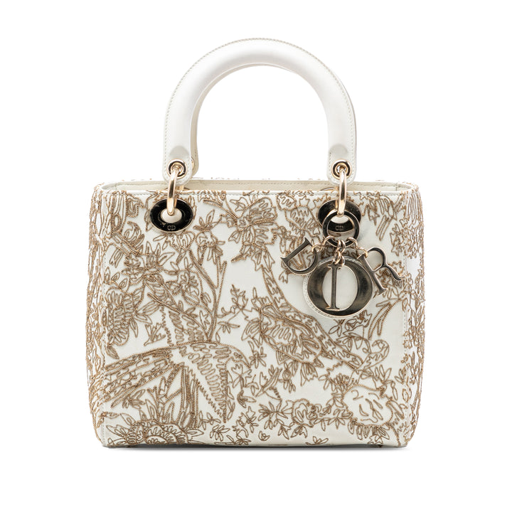 Dior Medium Cuir de veau brodé Jardin D Hiver Lady Dior