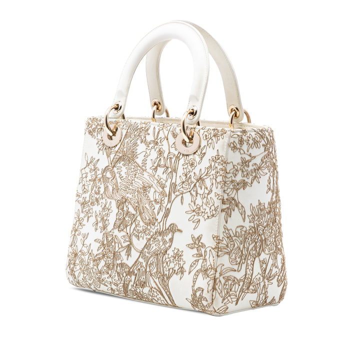 Dior Medium Cuir de veau brodé Jardin D Hiver Lady Dior