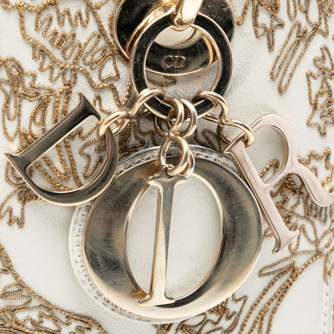 Dior Medium Cuir de veau brodé Jardin D Hiver Lady Dior