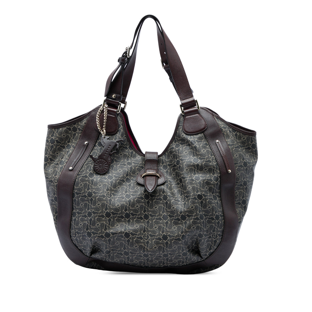 Celine Horse Carriage Cabas Toile enduite Gris
