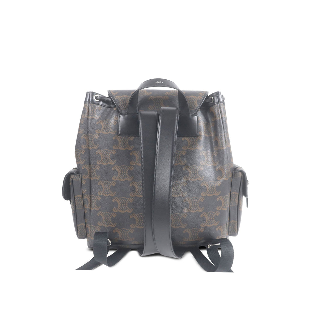 Celine Triomphe Sac à dos Grand Triomphe enduite Marron – vue 2 – GABY PARIS