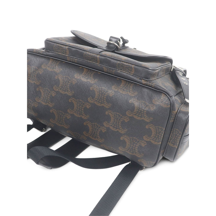 Celine Triomphe Sac à dos Grand Triomphe enduite Marron – vue 3 – GABY PARIS