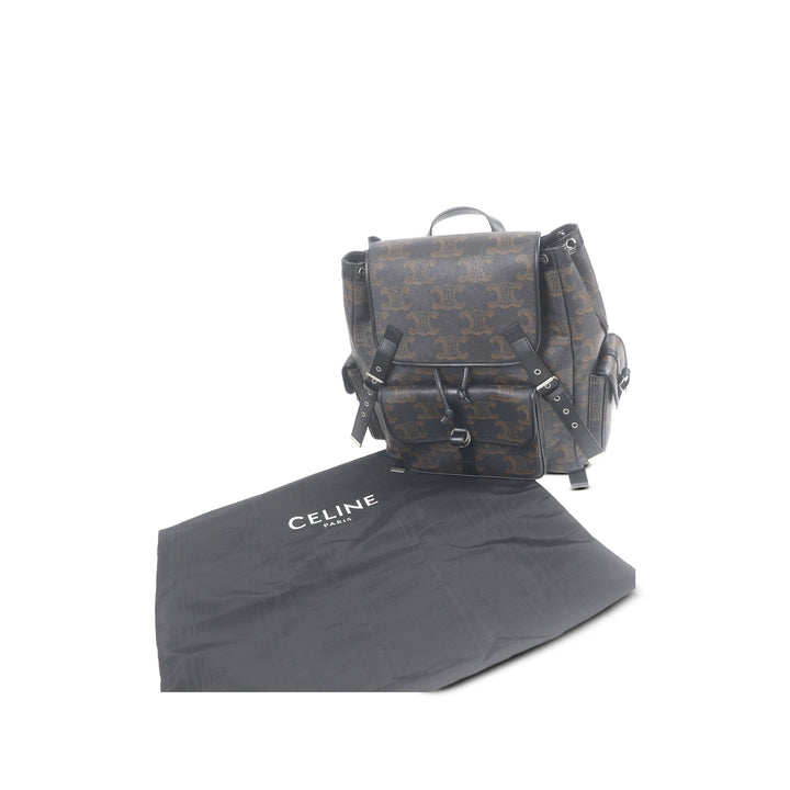 Celine Triomphe Sac à dos Grand Triomphe enduite Marron – vue 6 – GABY PARIS