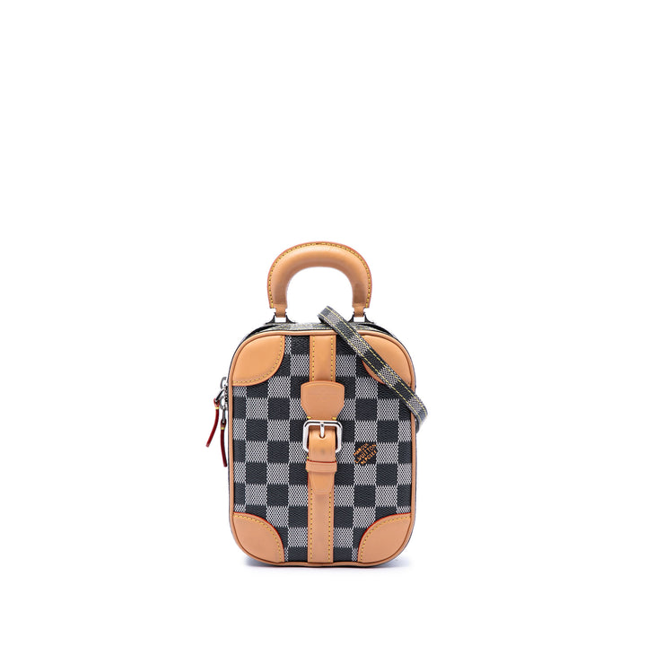 Louis Vuitton Sac à main Damier Colors Valisette Verticale Gris – vue principale – GABY PARIS
