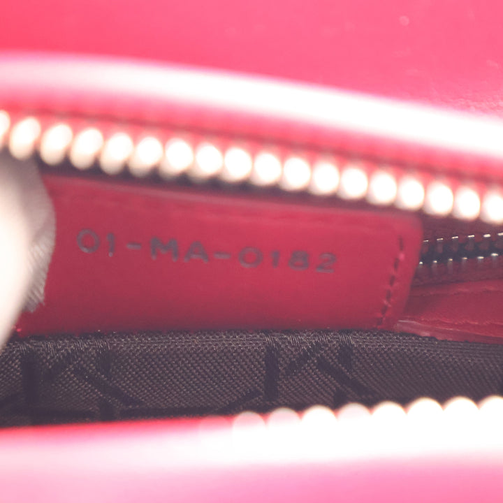 Lady Dior Cannage Moyen Cuir d'agneau Rouge