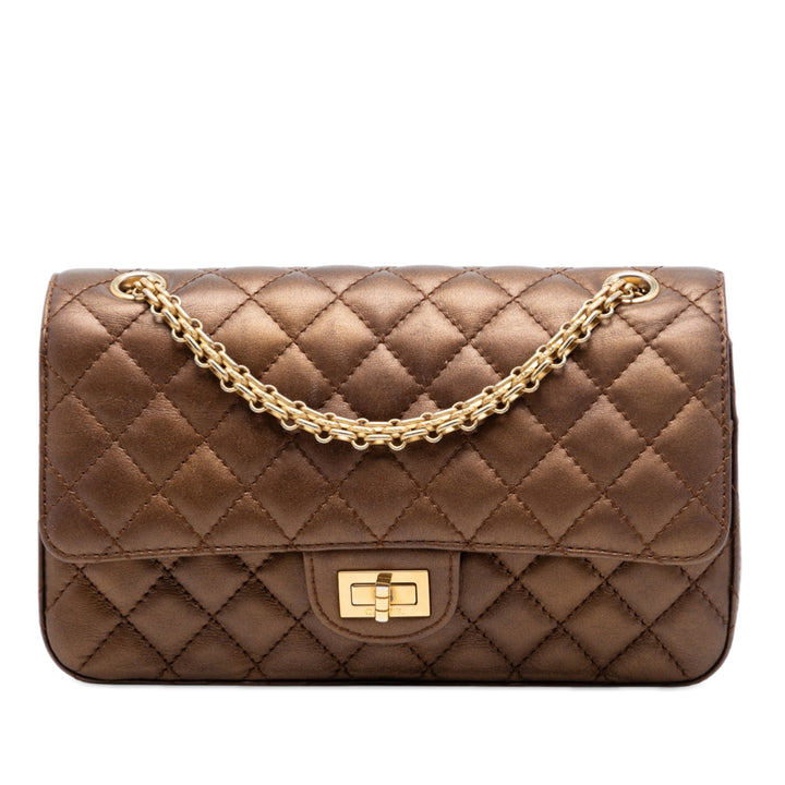 Chanel Matelassé Metallic Cuir de veau Reissue 2.55 Double rabat 225
