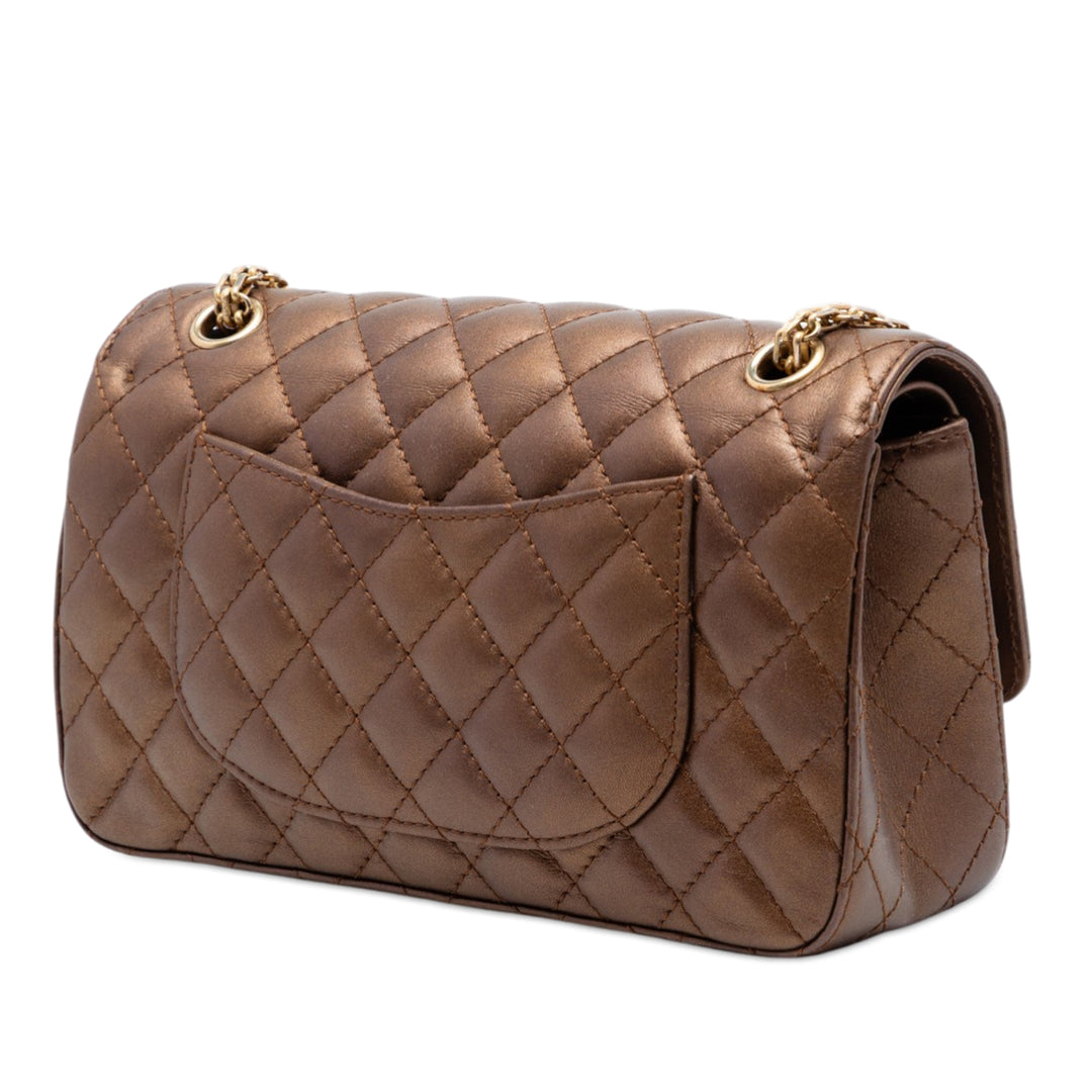 Chanel Matelassé Metallic Cuir de veau Reissue 2.55 Double rabat 225