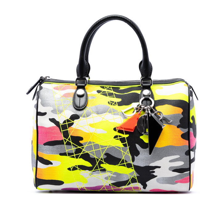 Dior Anselm Reyle Camouflage Boston Sac Jaune – vue principale – GABY PARIS