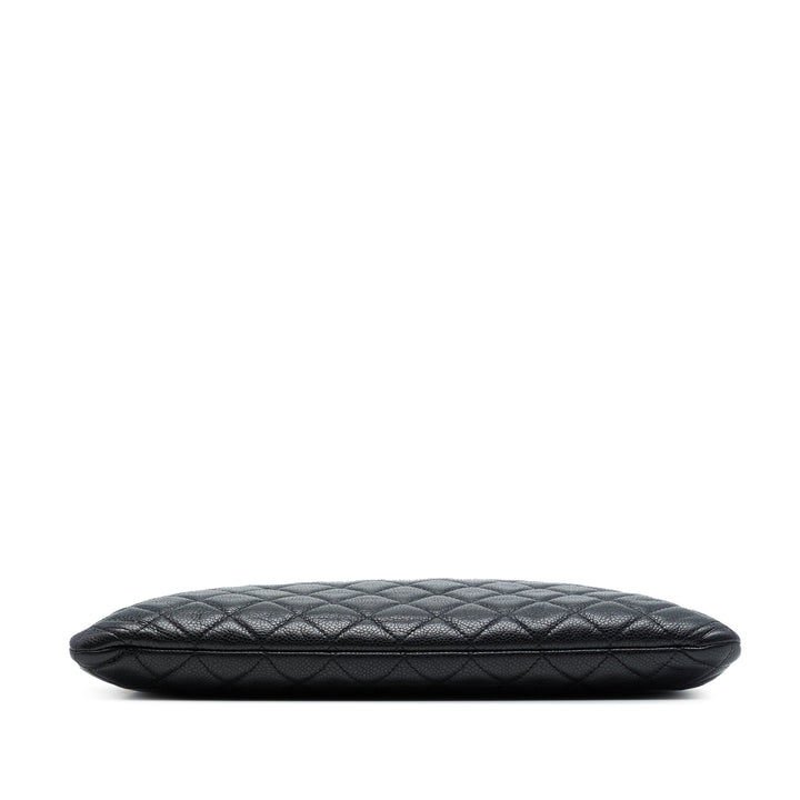 Matelassé O Étui Pochette Grand Cuir caviar Noir