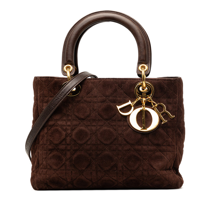 Dior Medium Daim Cannage Lady Dior