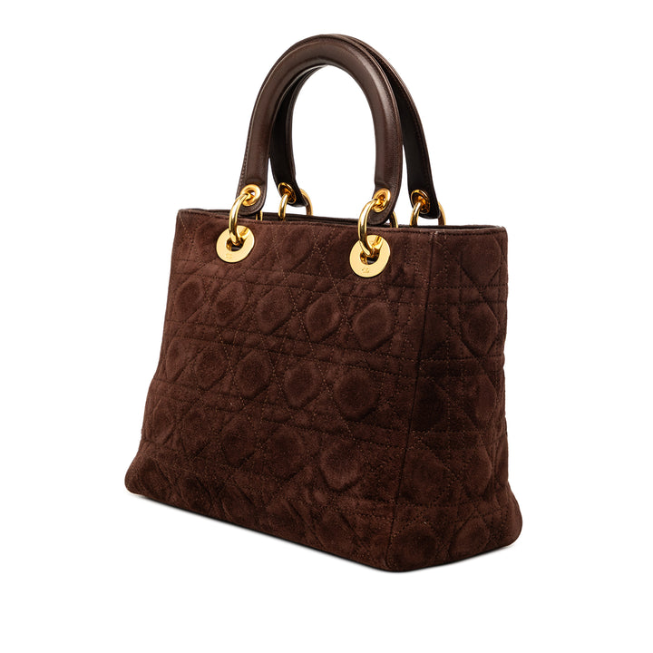 Dior Medium Daim Cannage Lady Dior