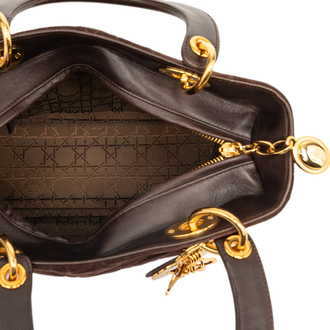 Dior Medium Daim Cannage Lady Dior