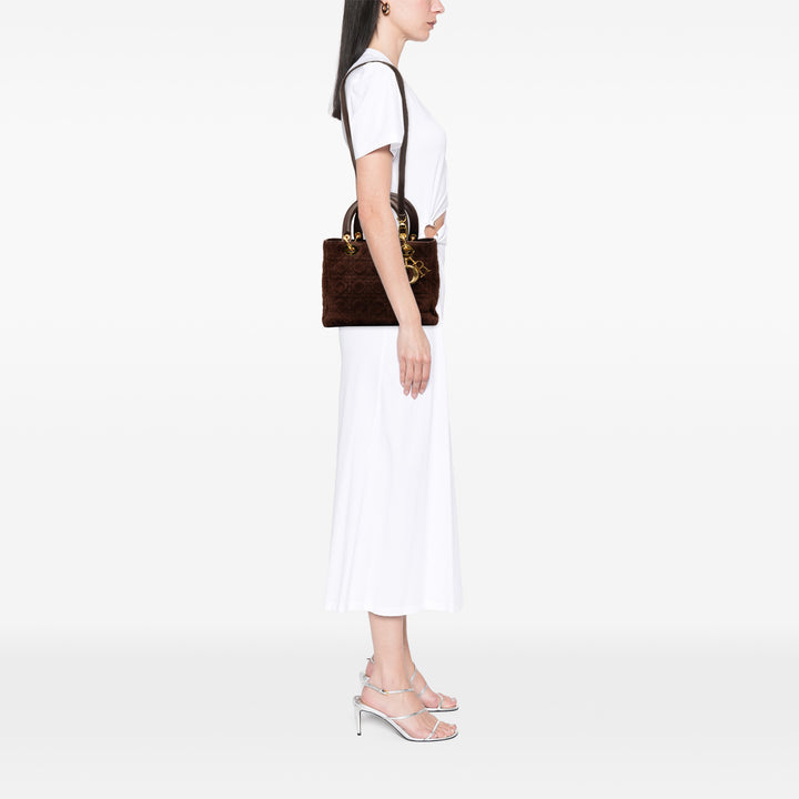 Dior Medium Daim Cannage Lady Dior