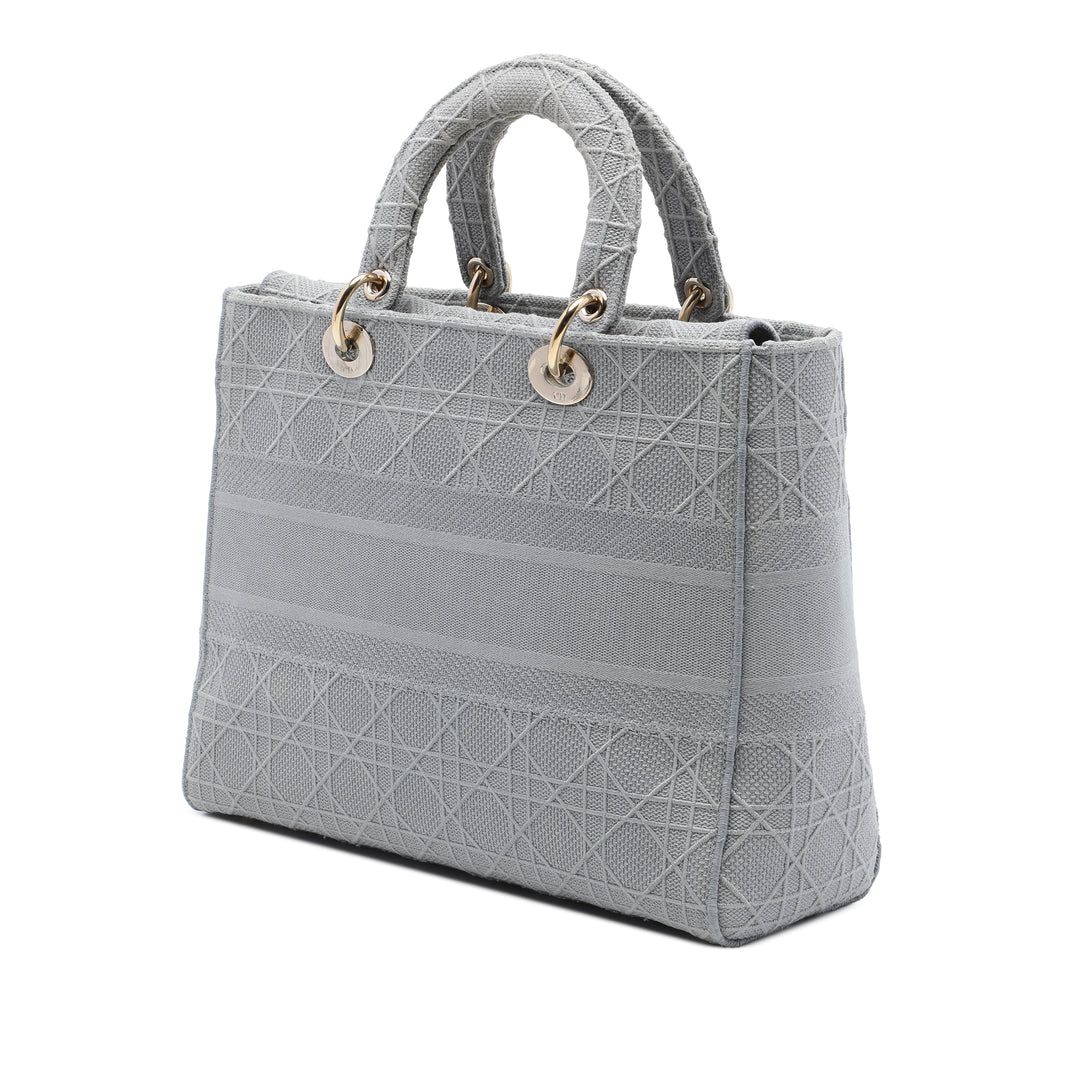 Lady D-Lite Cannage brodé Grand Gris